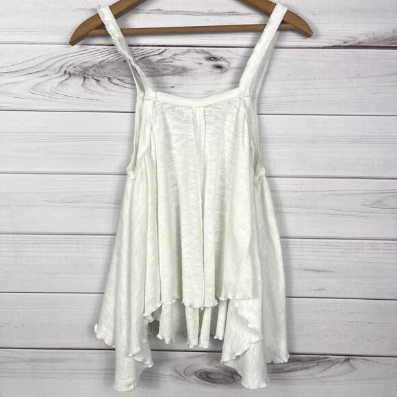 Free People We The Free Womens XS White‎ Button Front Poncho Blouse Top - Picture 4 of 6